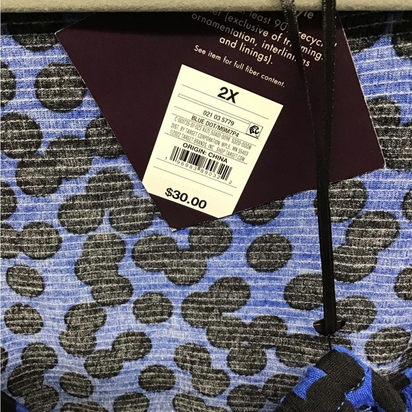 Ava & Viv Blue Dot 2x Faux Wrap Dress - Picture 7 of 8